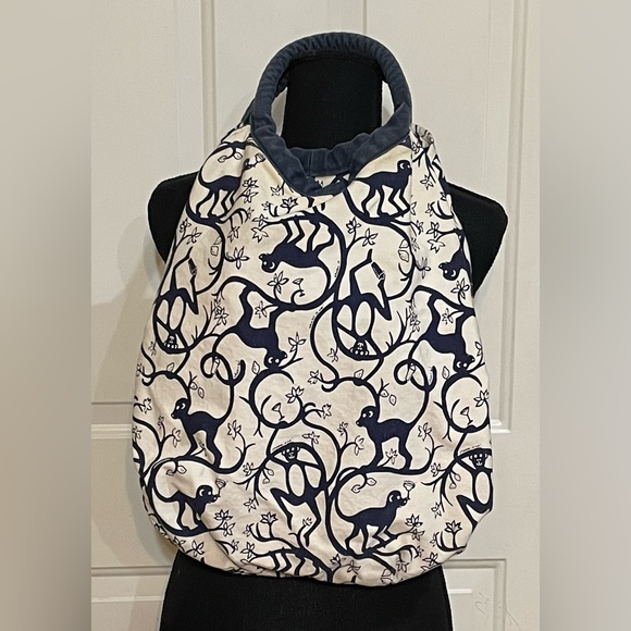 Lilly Pulitzer Boho Hobo Bag Purse Monkey Cocktail Cheers Shake It Up Rare Print - Picture 3 of 9